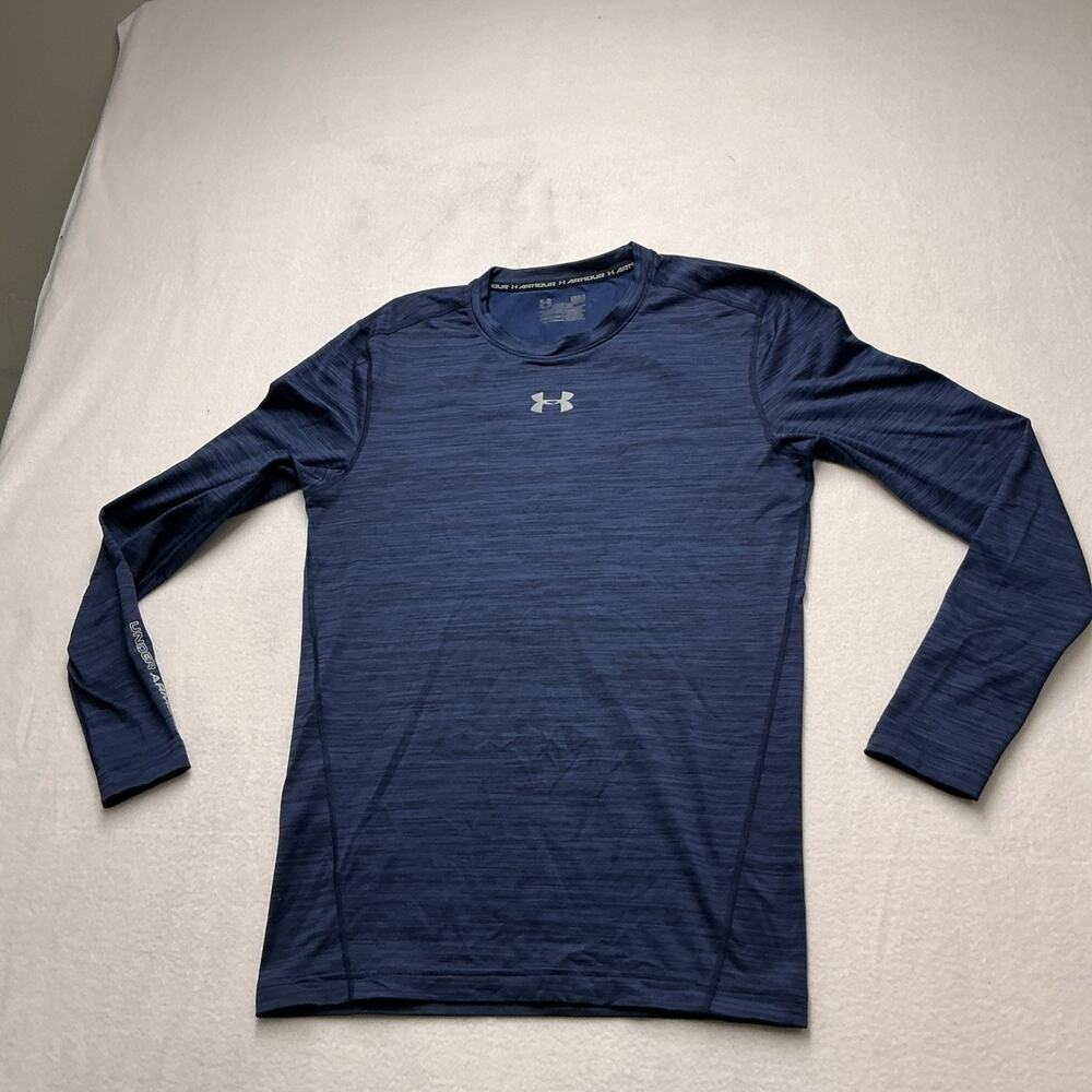 Under Armour HeatGear Men's Dark Blue Long Sleeve Performance Shirt Size L, 4040